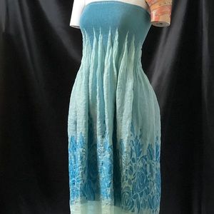 🌊 Shimmering Dreamy Blue Strapless Sundress 🌊